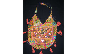 Banjara grande capacité fermeture à glissière pochette brodée à la main miroir travail Style bohème coton pour Festivals mariages - Product Image 5