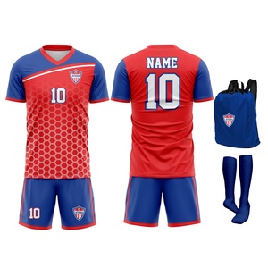 Maillot de football à manches courtes personnalisé, imprimé numériquement, respirant, 100% polyester extensible, col en V - Product Image 3