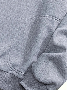 Camisa deportiva informal con media cremallera para hombre, color gris brezo, color sólido, cuello de ajuste regular y detalle de cremallera, tela no elástica, atuendo informal - Product Image 6