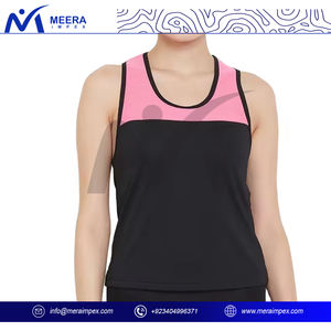 Camiseta sin mangas tejida atlética para mujer, chaleco ligero transpirable que absorbe la humedad para gimnasio para ropa deportiva de Yoga - Product Image 2