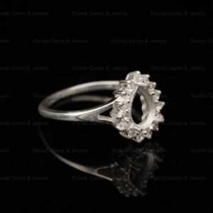 High Quality Wholesale 925 Solid Silver 6x8mm Pear Zircon Semi Mount Blank Prong Setting <b>Ring</b> Keepsake Breastmilk Jewelry Custom - Product Image 4