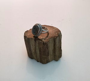 925 Sterling Silver Ring for Women Labradorite Rainbow <b>Moonstone</b> Ruby Diamond and Larimar Set for Wedding trendy ring for women - Product Image 2
