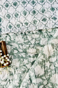 <b>Indian</b> Traditional Chintz Hand Block Printed Reversible <b>Quilt</b> 100% Premium Mul Cotton Hand Stitch 90*108" Size Backing <b>Quilt</b> - Product Image 2