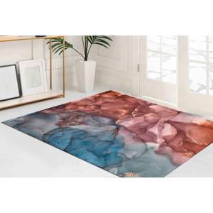 <b>Gold</b> Marble Rug: Colorful Abstract Ink Art, Modern Accent Rug,Chenille Rug - Product Image 2
