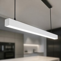 Luminaire suspendu linéaire LED en aluminium de 1200 mm pour salle de bain, 6000K, dimmable, pour plafond de hall