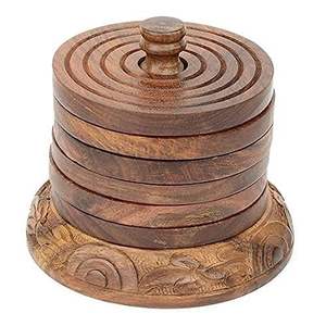 <b>Wooden</b> coaster <b>laser</b> <b>cutting</b> design featuring bamboo forest patterns for ecofriendly nature inspired home decor gifting - Product Image 2