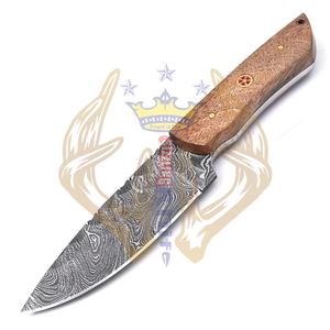 Sizzco fait à la main en acier damas Skinner couteau de haute qualité lame fixe chasse Camping cadeau noyer manche en bois belle OEM - Product Image 1