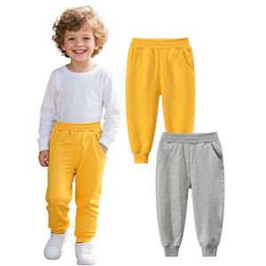 กางเกงวอร์มเด็กเล็กผ้าฟลีซน้ำหนักเบา สีเหลืองเทา ทรงเข้ารูป สไตล์ลำลอง ระบายอากาศได้ดี เป็นมิตรกับสิ่งแวดล้อม ความยาวระดับเข่า ลดราคาพิเศษ - Product Image 4