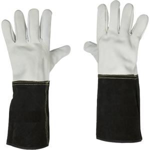 White Grey <b>Tig</b> Welding Gloves 35 cm Fire Proof Protective Gear Anti-Cut Anti-Impact Features Protective Hand Heat for <b>Welders</b> - Product Image 1