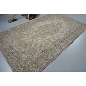 พรมขนแกะสไตล์ตุรกีโบราณคลาสสิกสีเบจสีเขียวขนาด5.7x9.9ฟุตถักทอแบบแบนมีลวดลายเย็บปะติดปะต่อกันสำหรับตกแต่งห้องนั่งเล่นทางเดิน - Product Image 2