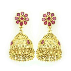 Juego de Joyería de Latón Chapado en Oro de 14K, 18K y 24K al por Mayor, Diseño de Flores, Collares Cortos y Aretes Tradicionales de Moda para Bodas - Product Image 5