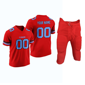 En color rojo, buena calidad, ropa deportiva para hombres, conjunto de uniforme, camisetas de fútbol americano, camiseta de fútbol americano para hombres - Product Image 2