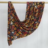 Fabricant de hijabs en jersey de coton mousseline, hijab en jersey imprimé, hijab voile imprimé papillon