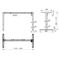 Mesa Elevadora de Acero Motorizada con Ajuste de Altura, Marca Emuca, Fabricada en España, Pintada en Blanco, Modelo 2009112 para Oficina
