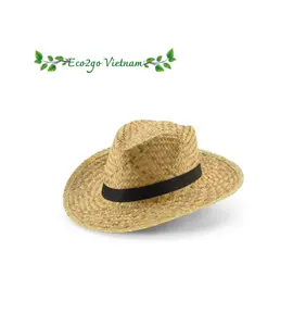 قبعات قصبية بشريط مطبوعة بشعار مخصص توريد من المصنع بأسعار رخيصة قبعات واقية من الشمس كاوبوي سائبة بواسطة Eco2go فيتنام