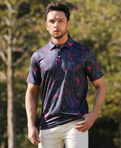 Polos pour hommes chemises de golf extensibles à séchage rapide chemises de golf à impression décontractée polos pour hommes à manches courtes du Pakistan - Product Image 1