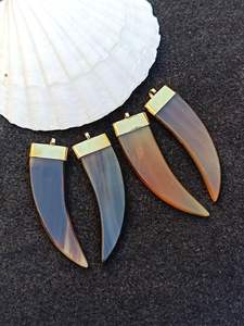 LLEGADA Recién llegado Collar de cuerno de buey de búfalo Estilo animal pulido Joyería de hueso Diseño natural Cuentas Mujeres Niñas Regalos de boda - Product Image 3