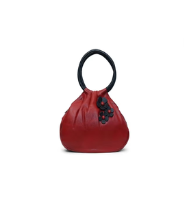 Sac à main fourre-tout décontracté pour femmes en cuir véritable avec matériau de source indienne fermeture à glissière décoration florale avec deux poignées - Product Image 5