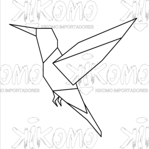 Image géométrique d'oiseau colibri en MDF noir - Product Image 3