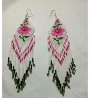 Boucles d'oreilles perlées multicolores faites à la main, tendance et modernes - N S TOMAR ARTISANAT - Cadeaux promotionnels originaux et économiques