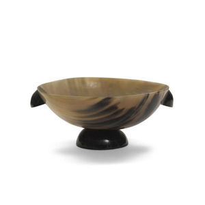 Bol de service en corne de forme ovale avec poignée en corne noire conçu pour la présentation de nourriture élégante à manger et l'accent décoratif à la maison - Product Image 3