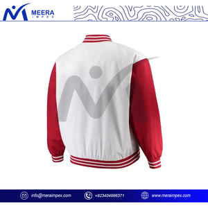 2025 chaqueta universitaria OEM de alta calidad para hombre con bordado de chenilla y mangas de lana chaqueta universitaria de béisbol para hombre - Product Image 4