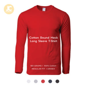 T-shirt uni à manches longues 100% coton Premium épais 180gsm col rond longueur régulière style décontracté unisexe - Product Image 1