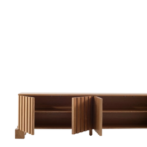 Meuble TV moderne fait main en bois massif avec fonctions de rangement amovibles et réglables pour salon ou appartement - Product Image 3