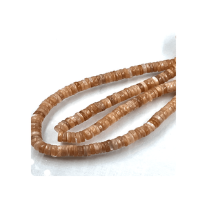 Hilo de 17 pulgadas de alta calidad de cuentas de piedra lunar de melocotón Natural, forma de nivel Heishi suave, tamaño Premium de 5-6mm para la fabricación de joyas - Product Image 2