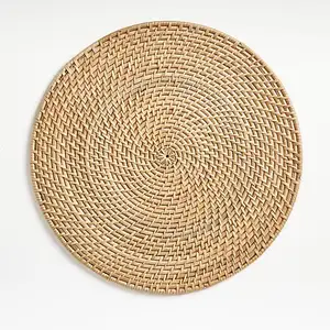 环保天然圆形草垫餐垫编织草垫定制桌垫天然黄麻桌垫 & 餐垫