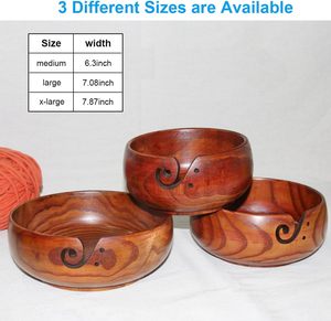 Bol à laine en bois de palissandre marron fait main, grand format, portable, outil de tricot pour travaux d'aiguille, cadeau de fête des Mères, de Noël, décoration et utilitaire - Product Image 5