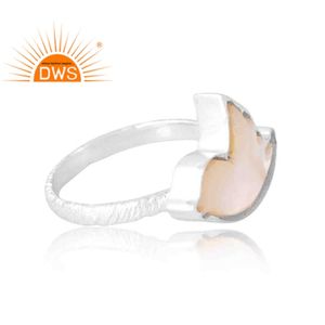Anillo de piedras preciosas de nácar Natural de Plata de Ley 925, joyería personalizada para mujer, regalo para ella - Product Image 4