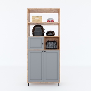 Moderno Zapatero de 4 Niveles KG68024 con Estantes de Almacenamiento Convertibles y Extensibles, Estructura de Madera de Caucho y Patas de Hierro para Muebles del Hogar - Product Image 2