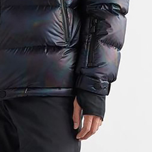 2025 Logo personnalisé hiver gonflé hommes doudoune surdimensionné bulle manteau avec boutons à capuche toile à motifs décoration - Product Image 3