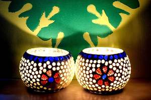 Premium Artistic Mosaic Tea Light <b>Holder</b> With Ethnic Boho Design Handmade Mosaic Tea Light <b>Holder</b> For Gift for home decor - Product Image 6