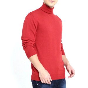 Venta al por mayor de los hombres de gran tamaño pulóver suéteres tejidos a mano de Cachemira de hilo de cuello alto de lana de colores para el invierno Logo Imprimir Decoración - Product Image 2