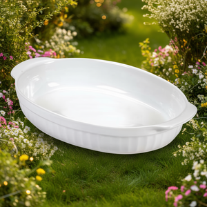 COOTC3 Ceramic Baking Dish White Oval 30x18cm Rectangle <b>Cake</b> Pan Safe for Microwave Dishwasher <b>Wedding</b> Party Home Use <b>Box</b> - Product Image 3