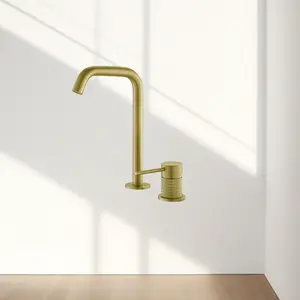 Popular 360 Rotation Deck Mounted Basin Faucets 2 Holes Face Solid Lift Brass Basin Mixers Tap Sink Faucet