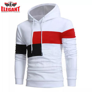 Sweat-shirt à capuche décontracté élégant pour hommes pour l'hiver Couleurs unies avec motif imprimé à cordon 100% coton Taille XS - Product Image 3