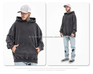 Sudadera con capucha K161 de alta calidad, 100% algodón, lavada con ácido, serie High Street, estilo vintage, lavada a la piedra. - Product Image 5