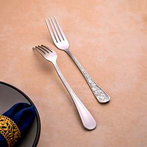 Lustre Bloom <b>Small</b> Silver Metal Forks Set of 2-Fruit Dessert Coffee <b>Spoon</b> Tableware - Product Image 4