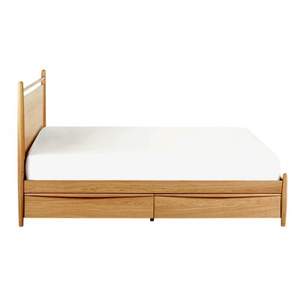 Cama sencilla hecha de marco de madera maciza de teca con acabado de color marrón y de alta calidad que la hace cómoda para uso en interiores - Product Image 3