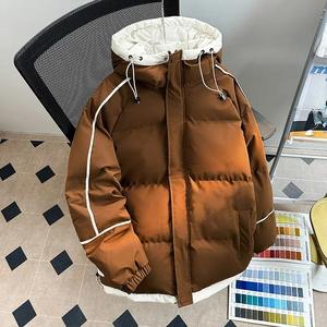 Abrigos gruesos con capucha para hombre, chaqueta acolchada holgada de moda coreana, chaquetas acolchadas cálidas de invierno para hombre, Parkas de calle para hombre - Product Image 2