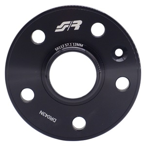 2 entretoises de roue noires 12 mm centrées 57,1 avec - Product Image 2