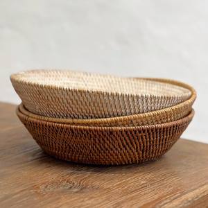 Mejor oferta, organizadores de despensa de alta calidad, cestas de almacenamiento para cocina, cesta poco profunda de ratán natural - Product Image 1