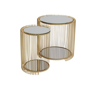 Mesa de centro decorativa de hierro y metal para jardín y oficina, muebles personalizados de diseño único de alta calidad, mesa central de forma redonda - Product Image 3