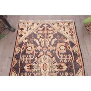 3.6x6.1 ft Vintage Rug, Rug, <b>Brown</b> Polka dot Rug <b>Wool</b> - Product Image 4