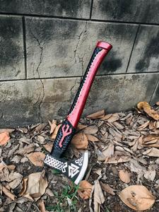 Hacha de acero al carbono profesional portátil Damasco DIY hacha de madera para exteriores capacidad de corte de tala de fuego grado Industrial para - Product Image 4