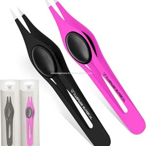 แหนบถอนขนตาแบบมืออาชีพปากคีบสำหรับการต่อขนตาเพิ่มวอลลุ่มทำให้รู้สึกสบาย - Product Image 2