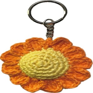 LLavero de flores de margaritas de ganchillo hecho a mano, decoración de regalo, monedero bohemio para bolso, bolso, funda para auriculares de consignadores indios - Product Image 3